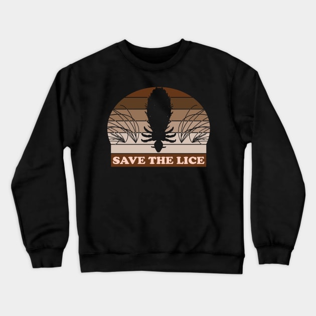 Retro 70's 80's Vintage Save The Lice Crewneck Sweatshirt by pelagio